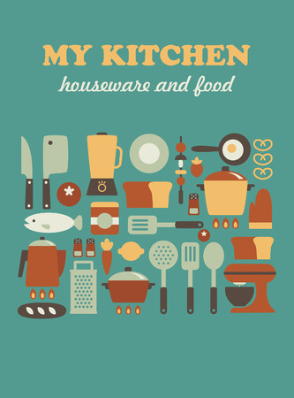 my kitchen card design. vector illustrationのイラスト素材