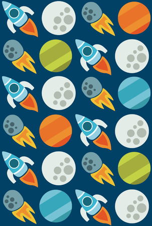 cute seamless space pattern design. vector illustrationのイラスト素材