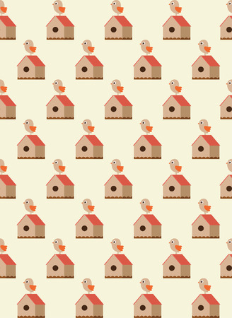 seamless birdhouse pattern design. vector illustrationのイラスト素材