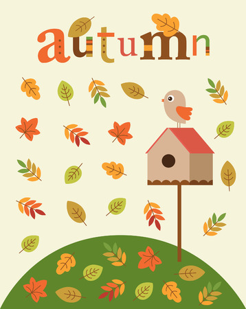 autumn card design. vector illustrationのイラスト素材