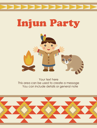 cute injun card design. vector illustrationのイラスト素材