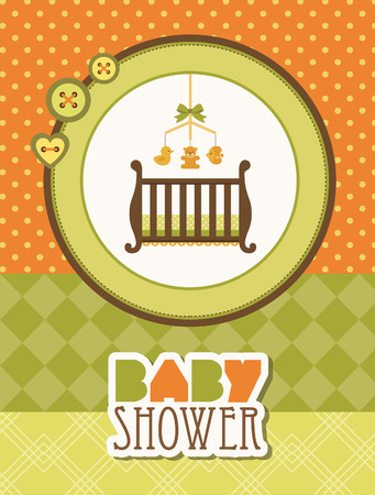 baby shower card. vector illustrationのイラスト素材