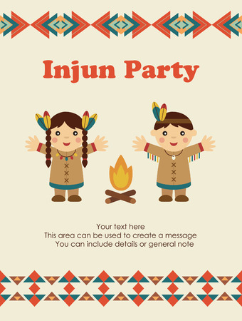 cute injun card design. vector illustrationのイラスト素材