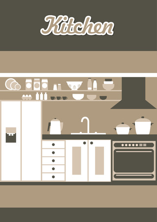 kitchen card design. vector illustrationのイラスト素材