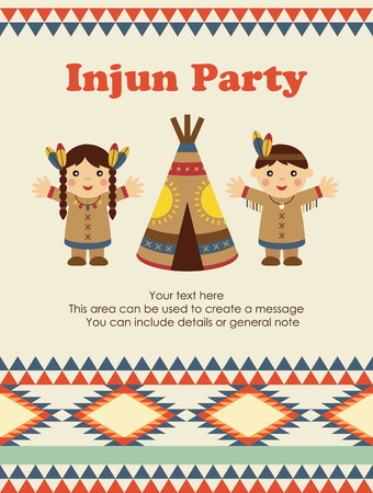 cute injun card design. vector illustrationのイラスト素材