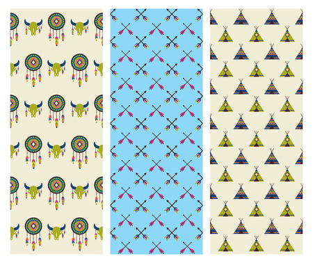 ethnic patterns collection. vector illustrationのイラスト素材