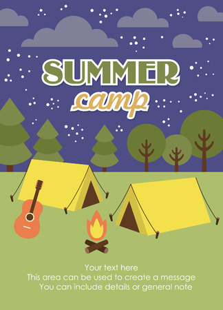 summer camp card design. vector illustrationのイラスト素材