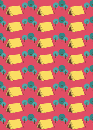 seamless summer camp pattern design. vector illustrationのイラスト素材
