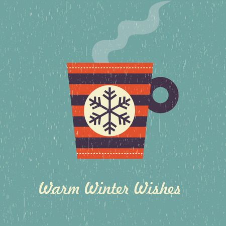 warm winter wishes card design. vector illustrationのイラスト素材