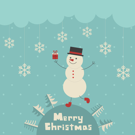 snowman card design. vector illustrationのイラスト素材