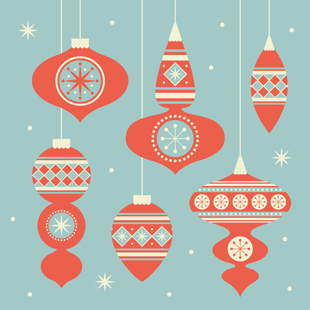 cute christmas balls set. vector illustrationのイラスト素材