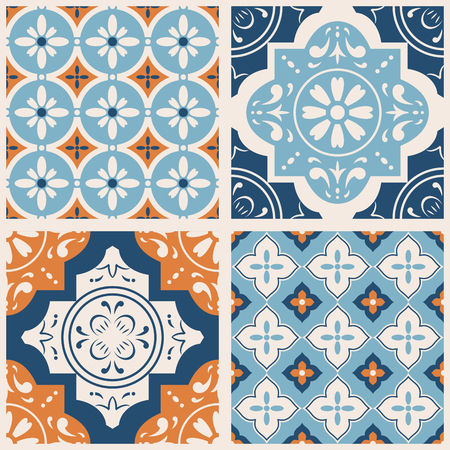 Decorative tile pattern design. Vector illustration.のイラスト素材