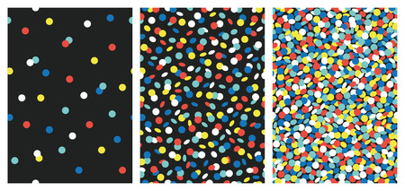 Set of joyful seamless pattern with colorful confetti. Vector illustration.のイラスト素材