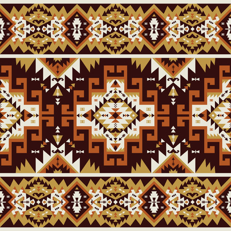 Seamless ethnic pattern in tribal style. Vector illustration.のイラスト素材