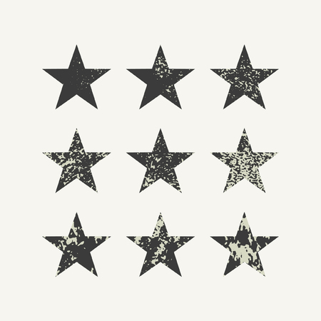 Grunge stars set. Vector illustration.のイラスト素材