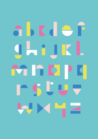 Geometric alphabet design. Vector illustration.のイラスト素材