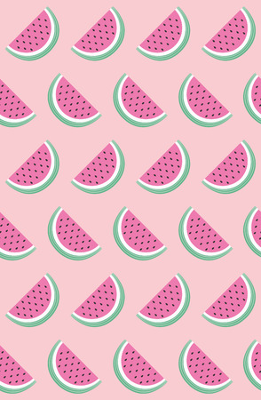Fun seamless watermelon pattern. Vector illustration.