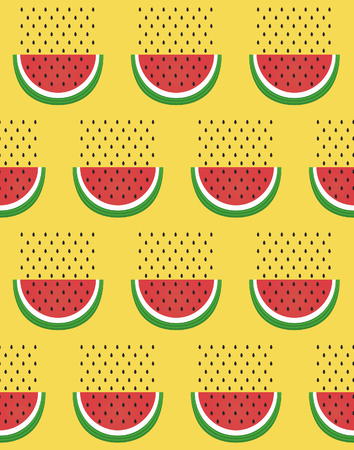 Fun seamless watermelon pattern. Vector illustration.のイラスト素材