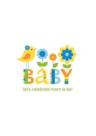 cute baby shower card design. vector illustrationのイラスト素材