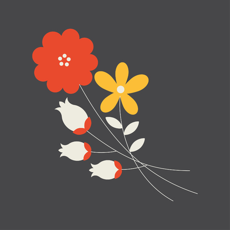cute flower bouquet illustration. vectorのイラスト素材