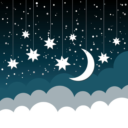 Night sky card design. Vector illustration.のイラスト素材