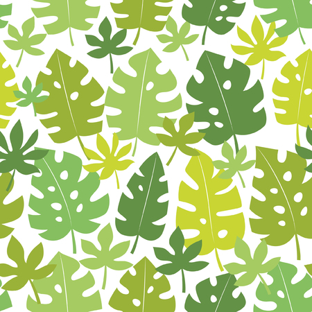Palm leaves seamless pattern design. Vector illustration.のイラスト素材