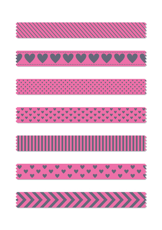 patterned tapes set. vector illustrationのイラスト素材