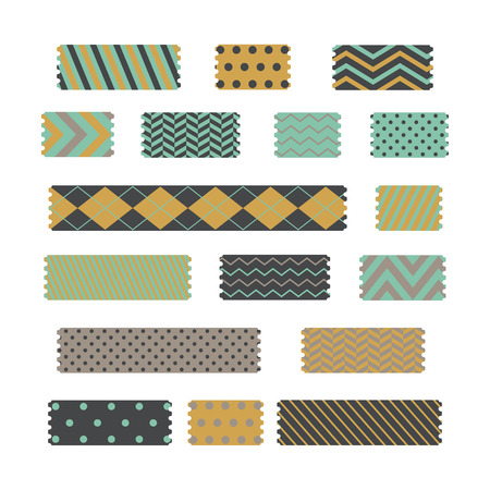 patterned tapes set. vector illustrationのイラスト素材