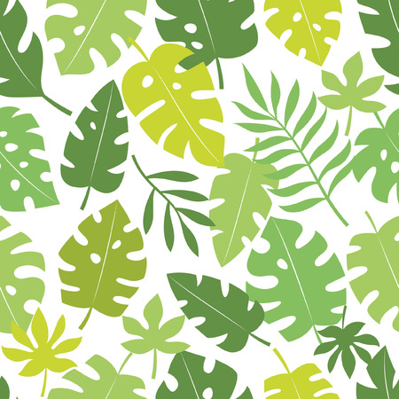 Palm leaves seamless pattern design. Vector illustration.のイラスト素材