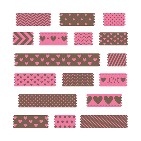 patterned tapes set. vector illustrationのイラスト素材