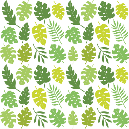 Palm leaves seamless pattern design. Vector illustration.のイラスト素材