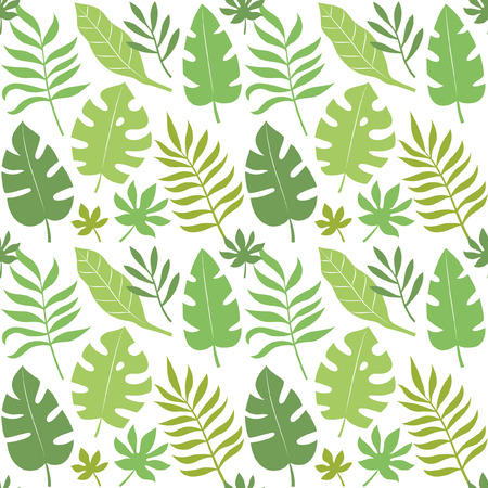Palm leaves seamless pattern design. Vector illustration.のイラスト素材