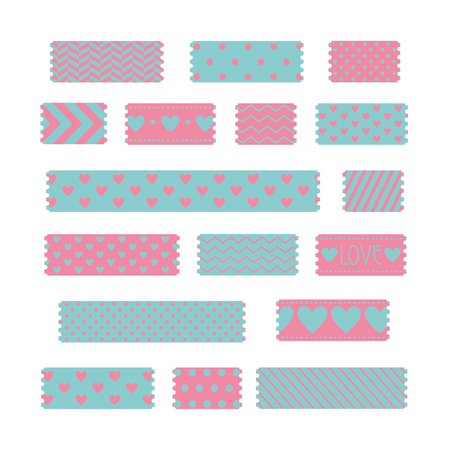 patterned tapes set. vector illustrationのイラスト素材