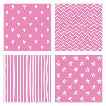 cute seamless baby shower pattern set vector designのイラスト素材