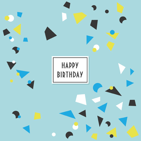 Fun confetti birthday card. Vector illustration.のイラスト素材