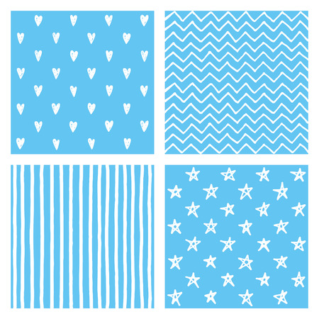 cute seamless baby shower pattern set vector designのイラスト素材