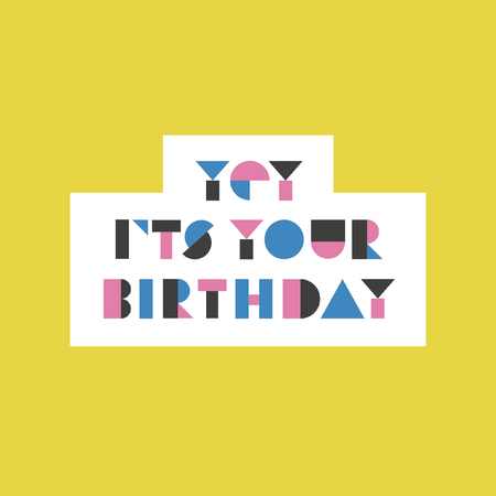 Fun Happy Birthday card design. Vector illustration.のイラスト素材