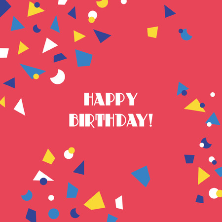 Fun confetti birthday card. Vector illustration.のイラスト素材