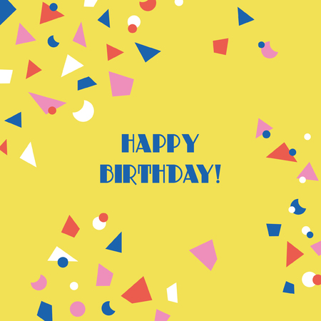 Fun confetti birthday card. Vector illustration.のイラスト素材
