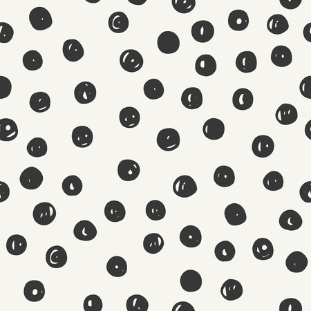 chaotically hand drawn polka dot pattern. vector illustration