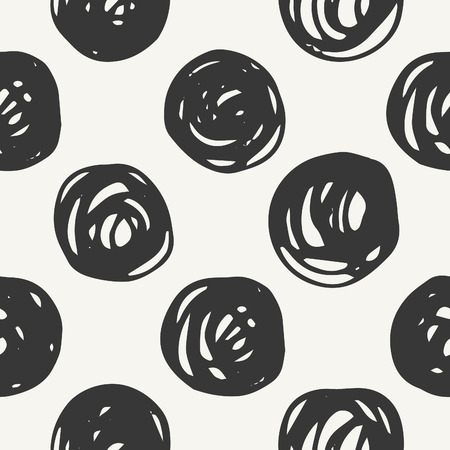 hand drawn scribble polka dot pattern. vector illustrationのイラスト素材
