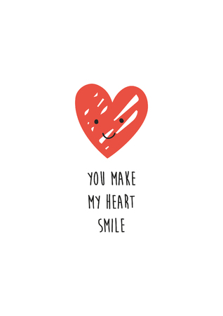 Cute Valentine Card design illustration.のイラスト素材