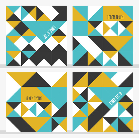 Set of 4 geometric cards. Vector illustration.のイラスト素材