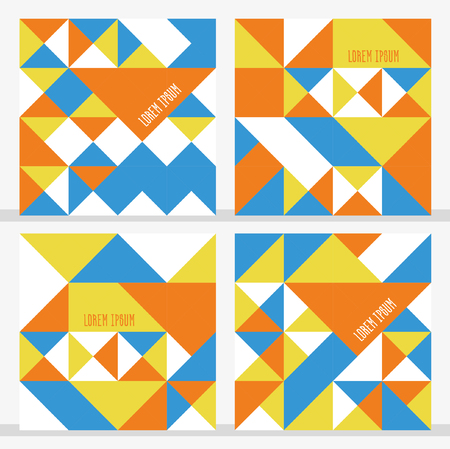 Set of 4 geometric cards illustration.のイラスト素材