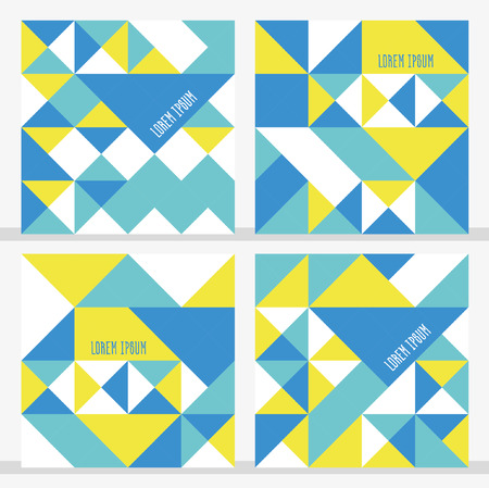 Set of 4 geometric cards. Vector illustration.のイラスト素材