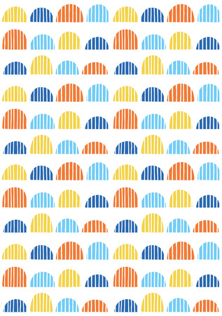 Fun hand drawn semicircles seamless pattern. Vector illustration.のイラスト素材