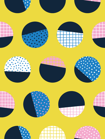 Graphic circles seamless pattern. Vector illustration.のイラスト素材