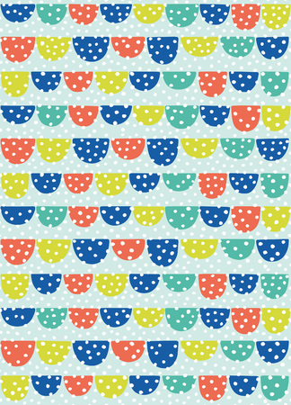 Fun hand drawn semicircles seamless pattern. Vector illustration.のイラスト素材