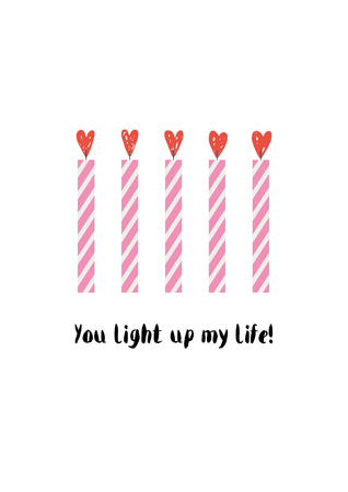 Cute Valentine Card design. Vector illustration.のイラスト素材