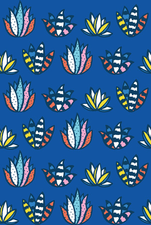Bright succulent pattern design. Vector illustration.のイラスト素材